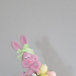 Cute Spring Easter Assemblage Arrangement Bunny Eggs in a Coffee Mug