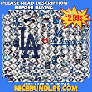 Los Angeles Dodgers Bundle Svg Files For Silhouette Files For Cricut Svg  Dxf Eps Png Instant Download