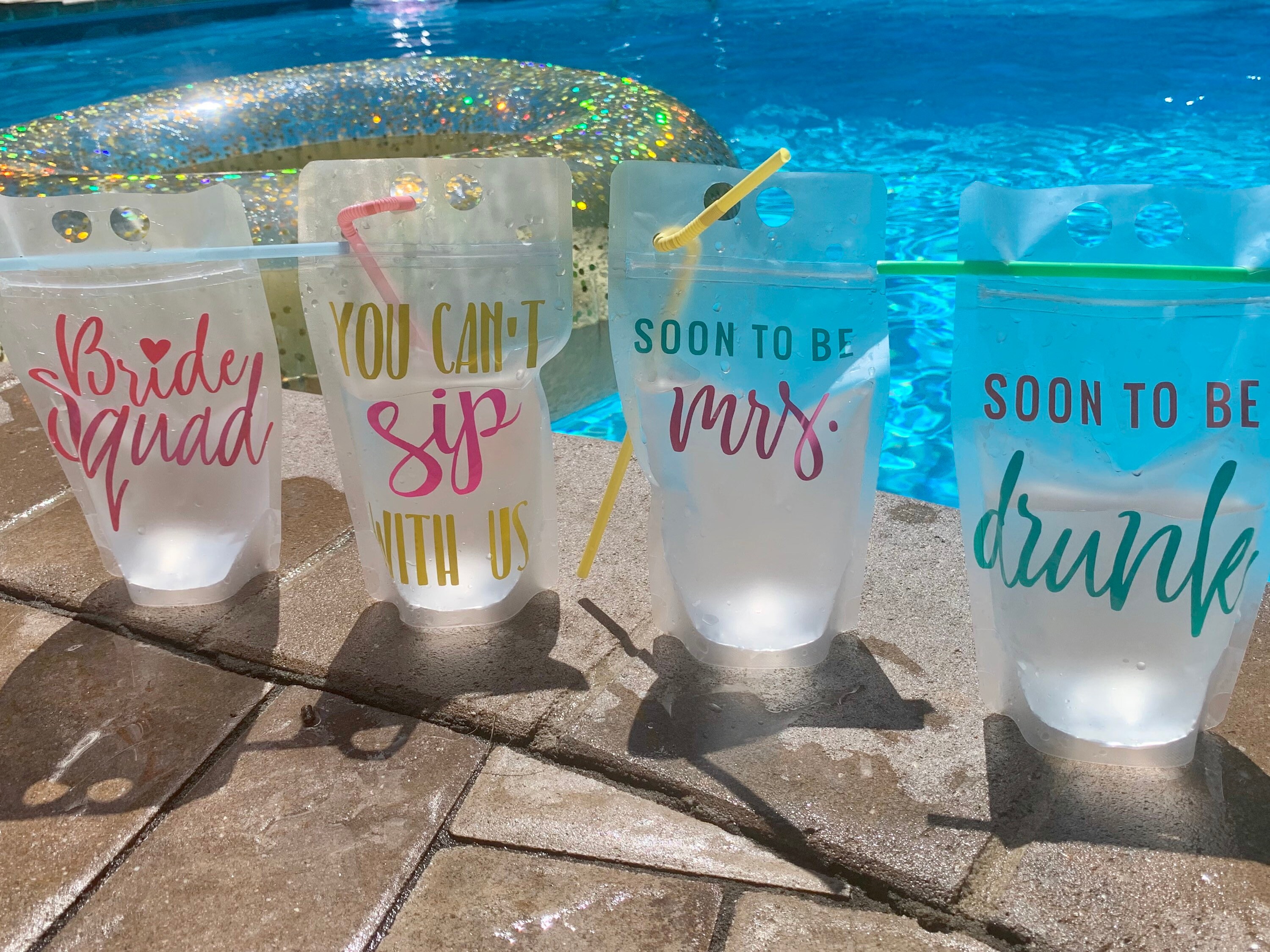 Personalized Drink Pouches Adult Drink Bags Custom Party Etsy