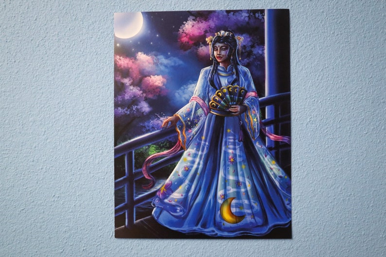 Asian Lunar Moon Goddess Art Print | Anime Art Print| Chinese Korean ...