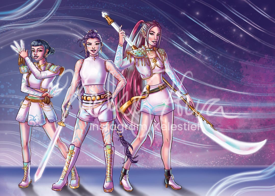 Kpop Demon Hunters Huntrix Print Small Postcard Rumi Mira Zoey