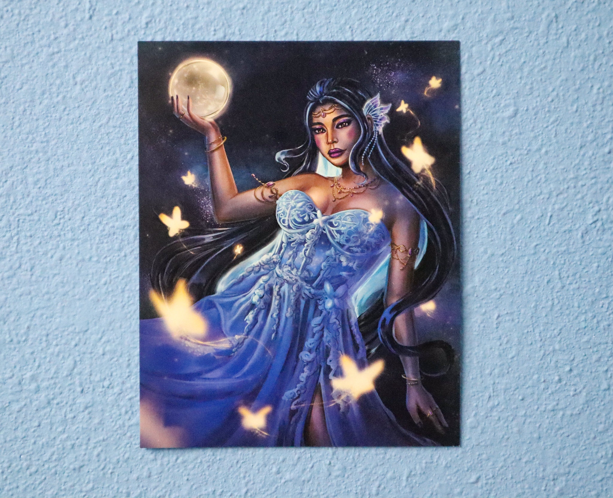 Moon Goddess Art Print | Postcard Poster Wall Art Decor | Asian ...