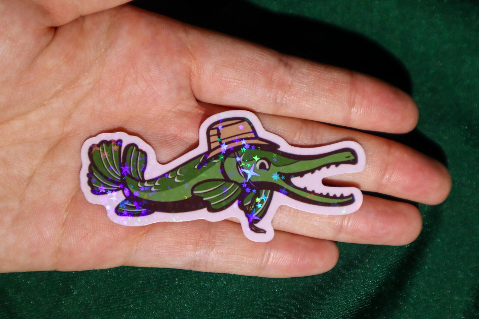 Green Fish Sticker Fishing Alligator Gar Ocean Sea Lake River Aquarium ...