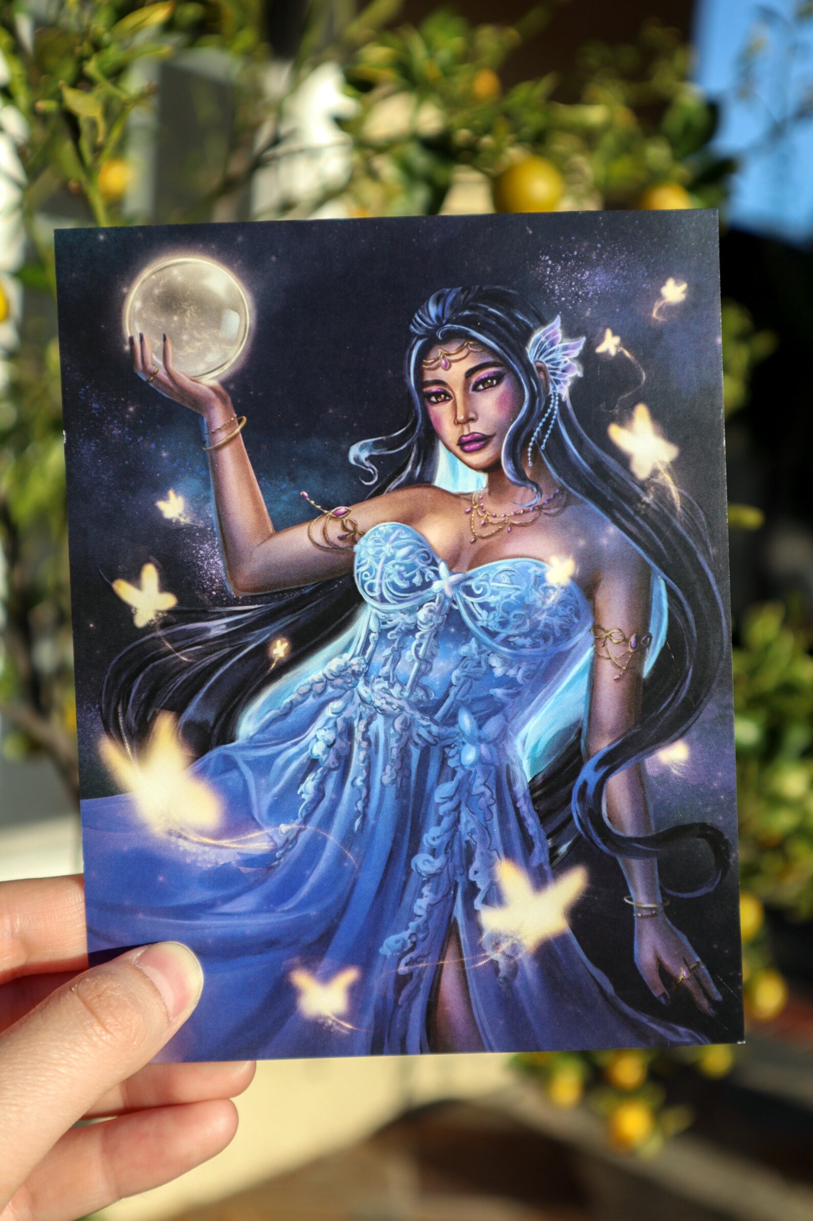 Moon Goddess Art Print | Postcard Poster Wall Art Decor | Asian ...