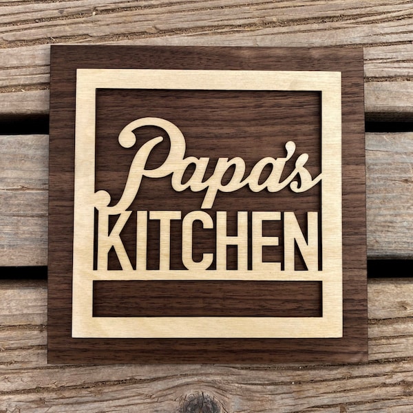 Papa's Kitchen Sign for Your Papa - Fathers Day Gift - Father Grandfather Gift - Kitchen Sign - A sign your Papa will love