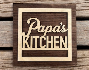 Papa's Kitchen Sign - Wood Sign, Father's Day Gift
