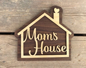 Mom's House Sign for Your Mom - Mothers Day Gift - Mother Grandmother Gift - A sign your Mom will love