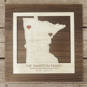 Minnesota Map Wall Decor - Minnesota Gift Map Family Sign
