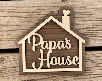 Papa's House Sign for Your Papa - Fathers Day Gift - Father Grandfather Gift - Una señal que tu papá amará