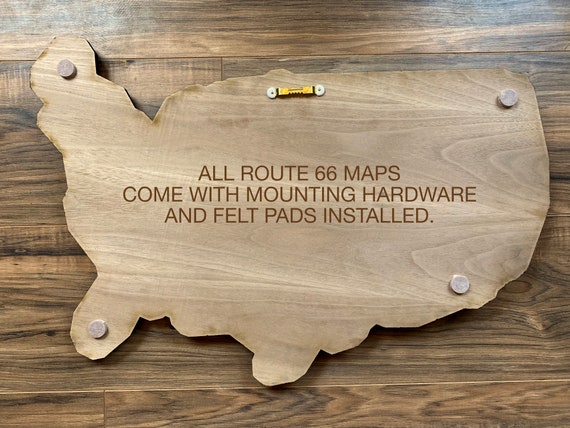 Route 66 Sign - Wood Map of Route 66 - Route 66 