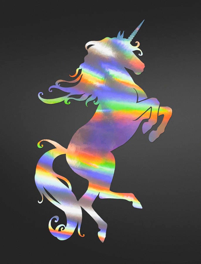 Holographic Unicorn Vinyl Decal Shifting Rainbow Holo Etsy