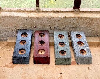 Three Handcrafted Candle, Tea Light Holders