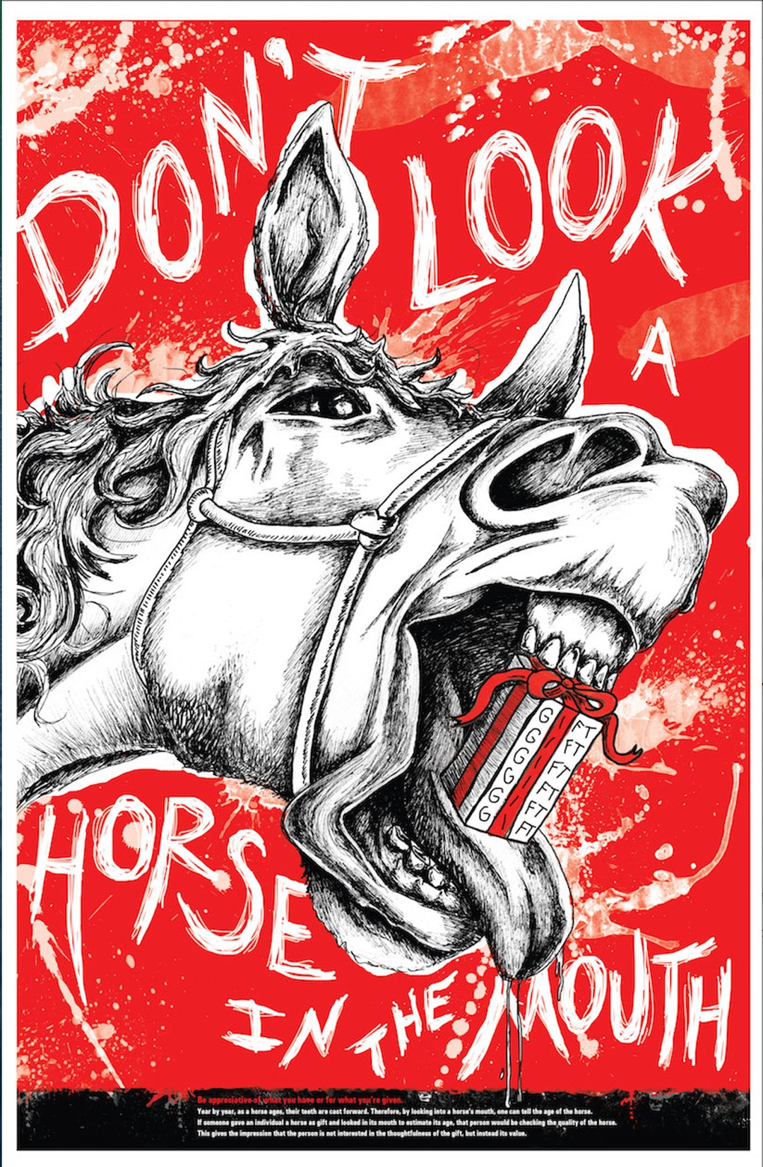 Don't Look A Gift Horse in the Mouth - Horse Art Print - Etsy