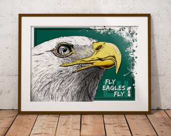 Fly Philadelphia Eagles Fly - Football Art Poster