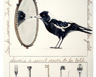 Good Morning Mr. Magpie - Bird Art Print
