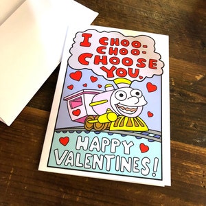The "I Choo Choo Choose You" Valentines Day card Simpson's inspired design