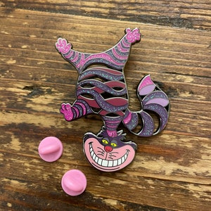 Alice in Wonderland's Cheshire Cat Head Stand Pin Hard Enamel/Glitter Variant image 6