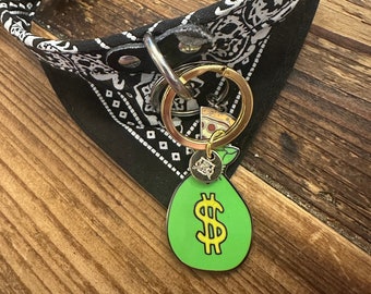Richie Rich Inspired Money Bag Pet ID Tag/ Keychain w/ Complimentary Laser Engraved Backside