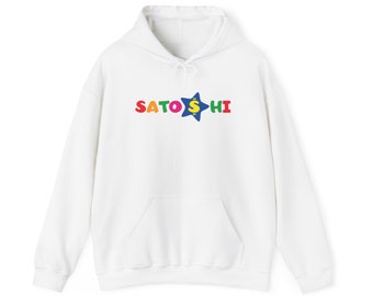 Satoshi x Toys R Us Inspired Bitcoin Crypto Currency Parody Unisex Heavy Blend Hooded Sweatshirt