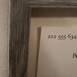 Patrick Bateman American Psycho Grey Shadow Box with Oversized Letterpress Business Card Print w/ Bone Toned Linen Background image 6