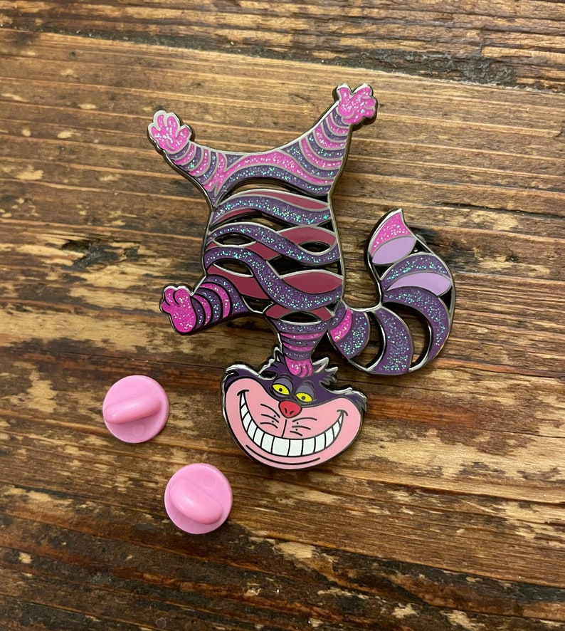 Alice in Wonderland's Cheshire Cat Head Stand Pin Hard Enamel/Glitter Variant image 6