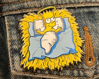 Broche de esmalte do Bart Simpson com o Menino Jesus