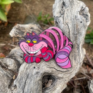 Alice in Wonderland's Cheshire Cat "I'm not all there myself" Pin (Hard Enamel/ Glitter Variant)