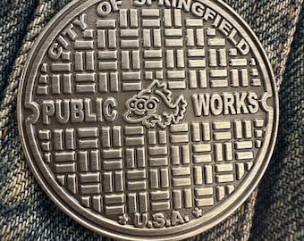 The Simpsons Inspired City of Springfield USA Sewer/Manhole Cover Diecast Pin