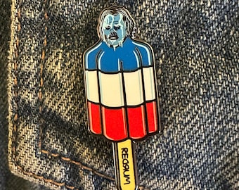 The Shining Inspired Jack Torrance REDRUM, White and Blue Ice Pop Version 2.0 Enamel pin with FREE Sticker!