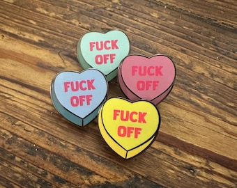 Valentine's Hard Enamel Pin – Rude Humor Candy Herz