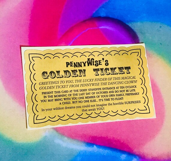 Willy Wonka x Pennywise Mashup Golden Ticket Sticker -  Portugal