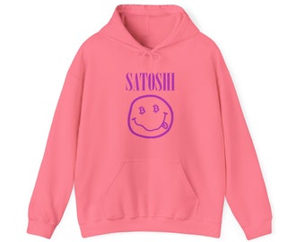 Bitcoin Crypto Currency Satoshi Unisex Heavy Blend Hooded Grunge Sweatshirt (Purple Variant) '