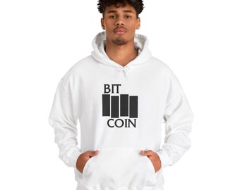 BITCOIN x Black Flag Parody Rocker Crypto Currency Unisex Hooded Sweatshirt