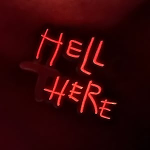 Catwoman Inspired - Hello There x Hell Here Glow in the Dark Enamel Pin & UV LED Light Keychain