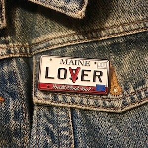 Derry, Maine "LOVER" License Plate Enamel Pin