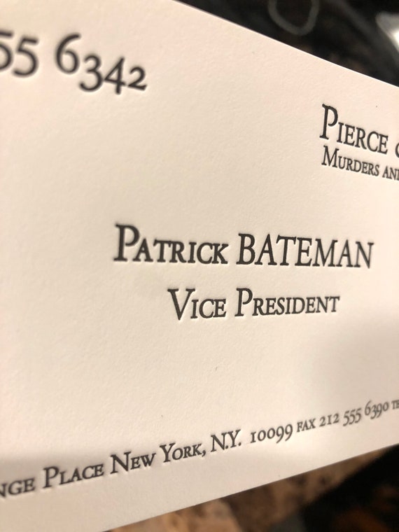 patrick bateman business card quote