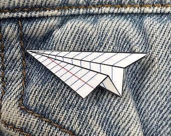 Kompositionsbuch Schultage Papierflieger Origami Emaille Pin