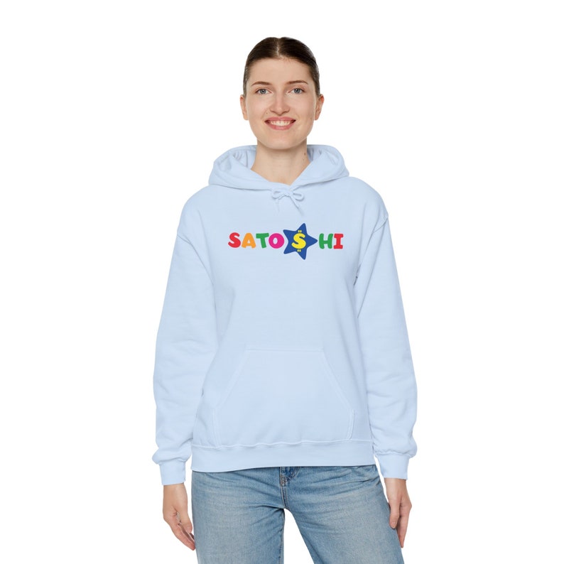 Satoshi x Toys R Us Inspired Bitcoin Crypto Currency Parody Unisex Heavy Blend Hooded Sweatshirt image 7