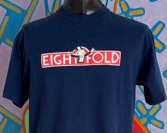 90s Eight Fold Monopoly Parody Graphic Streetwear Skate Tee. Single Stitch - Size Large 21" x 29.5"
