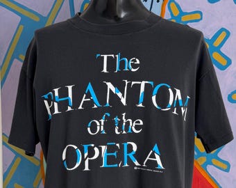 90s The Phantom Of The Opera Promo T-Shirt. Single Stitch - Size XL 23.25" x 28.5"