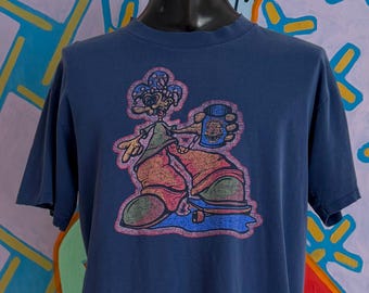 90s Breakdown Jester Graphic Streetwear Skateboard T-Shirt. Single Stitch. Size Large 22" x 27.75"