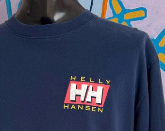 90s Helly Hansen T-Shirt. Made in USA - Size L/XL Long 23" x 31.25"