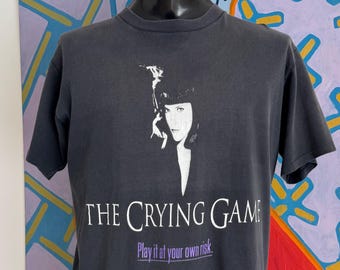 90s The Crying Game "Play It At Your Own Risk" Movie Promo Tee. Single Stitch. Made in USA - Size Large 22" x 27.25"