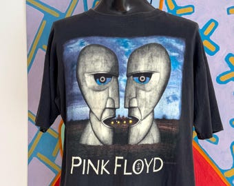 1994 Pink Floyd The Division Bell Graphic North American Tour Tee. Single Stitch - Size XL 24" x 27.5"