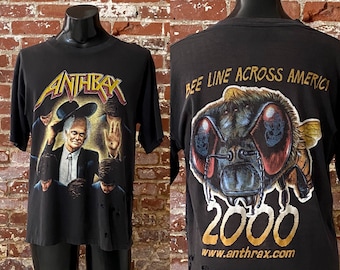 Vintage 1990 Anthrax Persistence of Time Band T-shirt / Single
