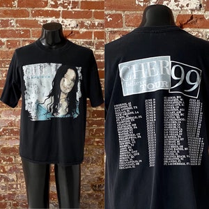アイドル 90s vintage tour CHER T-shirt / size/ XL Vtg 1990 Cher Heart of Stone Tour Concert T-shirt Black XL