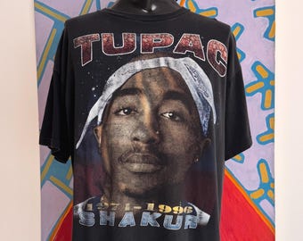 Early 00s Tupac Shakur Makaveli Against All Odds Bootleg Rap Tee - Size XL/XXL 24.75" x 28.25"