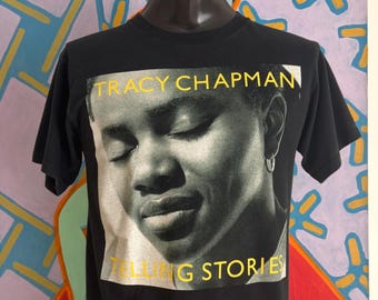 Tracy Chapman TELLING STORIES 00sツアーTシャツ Vintage 90s Lilith Fair Ringer T-shirt Women's Music Festival Tour