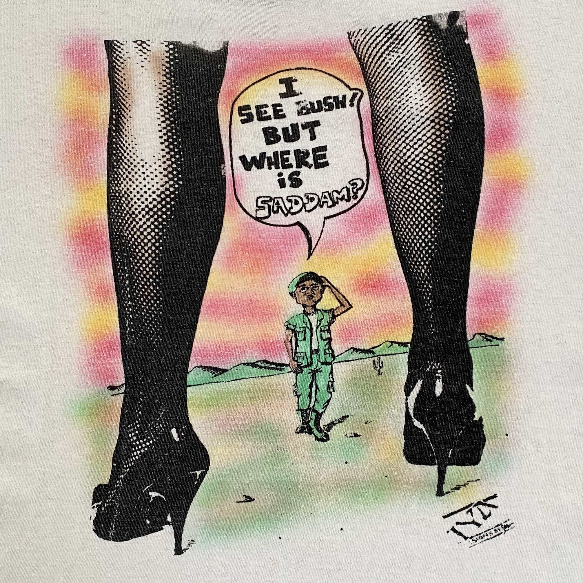 90s I See Bush but Where is Saddam? Iraq War S&M Humour T-shirt ...