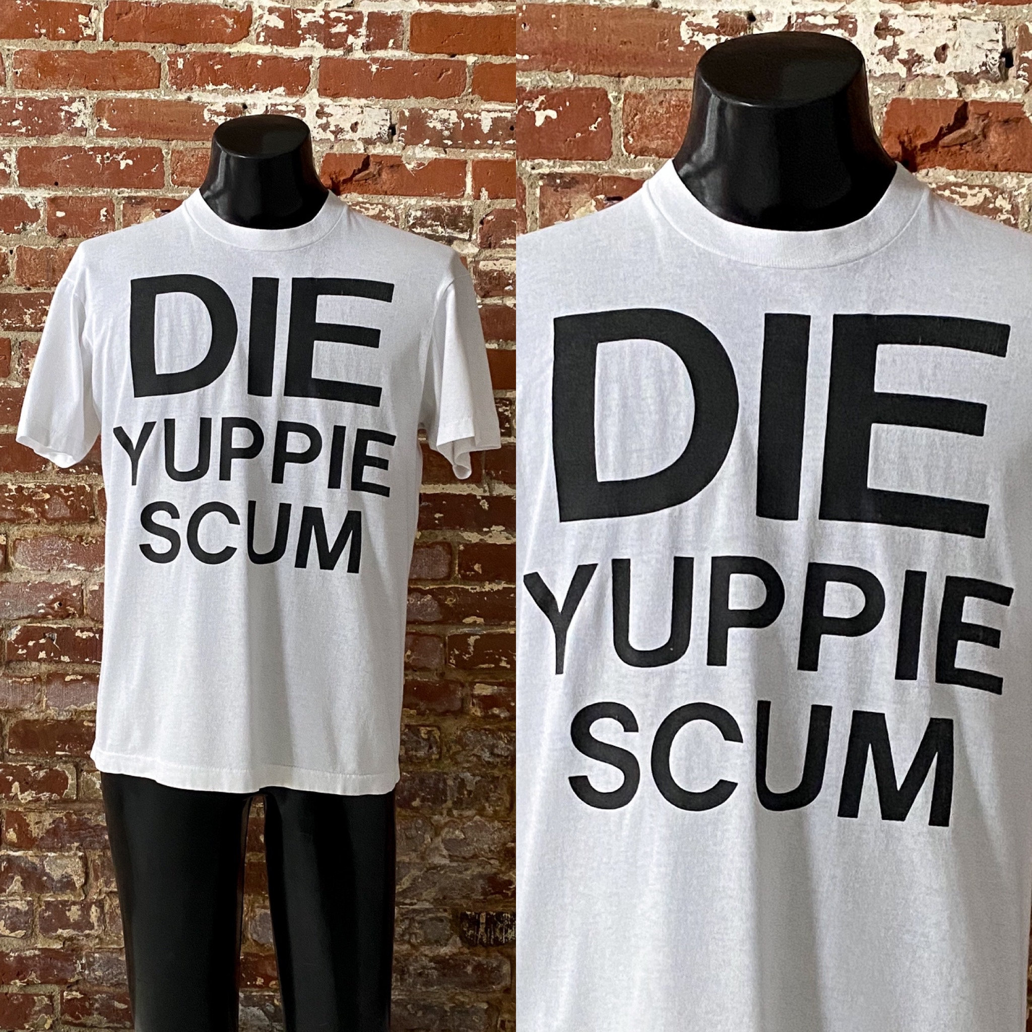 ビンテージ　USA製　80s die YUPPIE SCUM Tシャツ Amazon.com: DIE YUPPIE SCUM : Clothing, Shoes & Jewelry